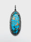 Aaa Blue Copper Mohave Turquoise and Sterling Silver Oval Pendant