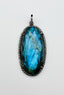 Faceted Oval Labradorite Sterling Silver and Diamond Pendant