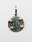 Atocha 14K Gold Overlay Silver Treasure Coin with White Topaz, 1.25"