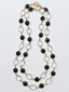 36" Faceted Black Spinel and Crystal Quartz Vermeil Bezeled Chain