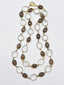 36" Faceted Smokey and Crystal Quartz Vermeil Bezeled Chain