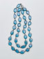 36" Mystic Coated Blue Quartz Necklace with Rhodium Bezel and Clasp