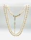 16" 4-6mm White Freshwater Pearl 2 Strand Necklace with Two Clasps