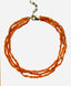 18" Triple Strand Carnelian Necklace with Gold Vermeil Clasp