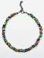 18" Triple Strand Faceted Multi Stone Necklace