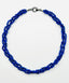18" Triple Strand AAA Faceted Lapis Ball Necklace with Sterling Silver Clasp