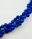 18" Triple Strand AAA Faceted Lapis Ball Necklace with Sterling Silver Clasp
