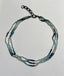 18" Triple Strand Faceted Natural Blue Ombre Gradient Aquamarine Necklace