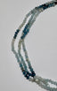 18" Triple Strand Faceted Natural Blue Ombre Gradient Aquamarine Necklace