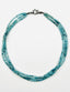 18" Triple Strand Blue Zircon Necklace with Sterling Silver Clasp