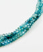 18" Triple Strand Blue Zircon Necklace with Sterling Silver Clasp