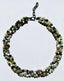 18" Triple Strand Faceted Multicolor Fire Agate Necklace
