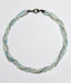 18" Triple Strand AAA Faceted Aquamarine, Natural Rainbow Moonstone, and Brilliant Flash Labradorite Ball Necklace