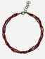 18" Triple Strand Faceted Natural Rubelite Tourmaline Ball Necklace