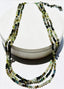 30" Triple Strand Faceted Prehnite Tourmaline Opal Necklace