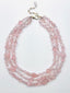 18" 3 Strand Mixed Rose Quartz Necklace
