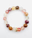 Rutilated and Lepidocrocite Quartz Ball Stretch Bracelet with Vermeil and Diamond Rondelle, 7.25"