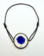 Turkish Sterling Silver Porcelain Evil Eye Adjustable String Bracelet