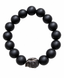 Matte Black Onyx Bracelet with Black Spinel Skull