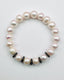10mm White Freshwater Edison Pearl With 5 Black Spinel and Rondelles