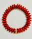 Red Coral Saucer Bracelet with Gold Rondelle