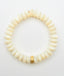 Mother of Pearl Faceted Rondelle and Gold Vermeil Diamond Rondelle Bracelet, 7.35"