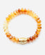 Hessonite Garnet Smooth Rondelle Bracelet with Faceted Gold Barrel Bead, 7.25"