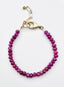 Faceted Pink Sapphire Rondelle Bracelet with Gold Fill Clasp