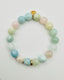 Faceted Aquamarine Ball Bracelet Diamond, Vermeil