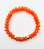 AAA Faceted Carneilian Rondleel with Gold Filled Rondelle Bracelet with Two Tone Diamond Rondelle, 7.25"
