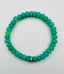 Faceted 8mm Chrysoprase Rondelle Stretch Bracelet with a Vermeil Diamond Rondelle