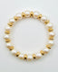 White Freshwater Pearl and Gold Filled Rondelle Bracelet, 7.25"