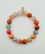 Dragon Vein Agate, Diamond Rondelle Bracelet with Gold Vermeil,