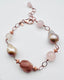 Natural Baroque and Rose Quartz Rose Gold Filled Wire Wrap Bracelet