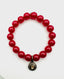 AAA 10mm Ruby Ball with Round Raw Diamond Pendant, Rhodium/Sterling Silver