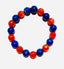 Faceted Blue Lapis and Carnelian Ball Bracelet, 7.25"