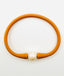 Tan Rubber Bracelet with White Freshwater Pearl , 7.25"