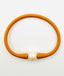 Tan Rubber Bracelet with White Freshwater Pearl  , 7.25"
