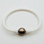 White Rubber Bracelet with Tahitian Pearl, 7.25"