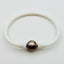 White Rubber Bracelet with Tahitian Pearl, 7.25"