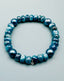 Mystic Sky Blue, Moonstone, Marine Blue, and Freshwater Pearl Stretch Bracelet