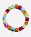 Multicolor Rectangular Crystal Quartz Bracelet, 7.25"