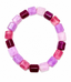 Faceted Pink/Purple Crystal Quartz Tube Mix Bracelet