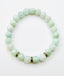 Burma Jade Smooth Ball and Diamond Rondelle Bracelet, 7.25"