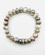 Bright Rainbow Colored Fluorite Ball Stretch Bracelet with Vermeil Diamond Rondelle