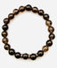 Smith Smoky Quartz Ball Stretch Bracelet with 3 Sterling Silver Diamond Rondelles, 7.25"