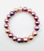 Mauve Edison Pearl Bracelet with Double Row Pink Tourmaline Rondelle, 7.25"