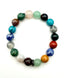 Mixed Stone Faceted Ball Bracelet with Sterling Silver Black Spinel Rondelle, 7.25"