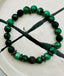 Raw Emerald with Black Spinel Ball and Rondelles Stretch Bracelet