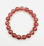 10mm Strawberry Quartz Ball Bracelet with Diamond Rondelle